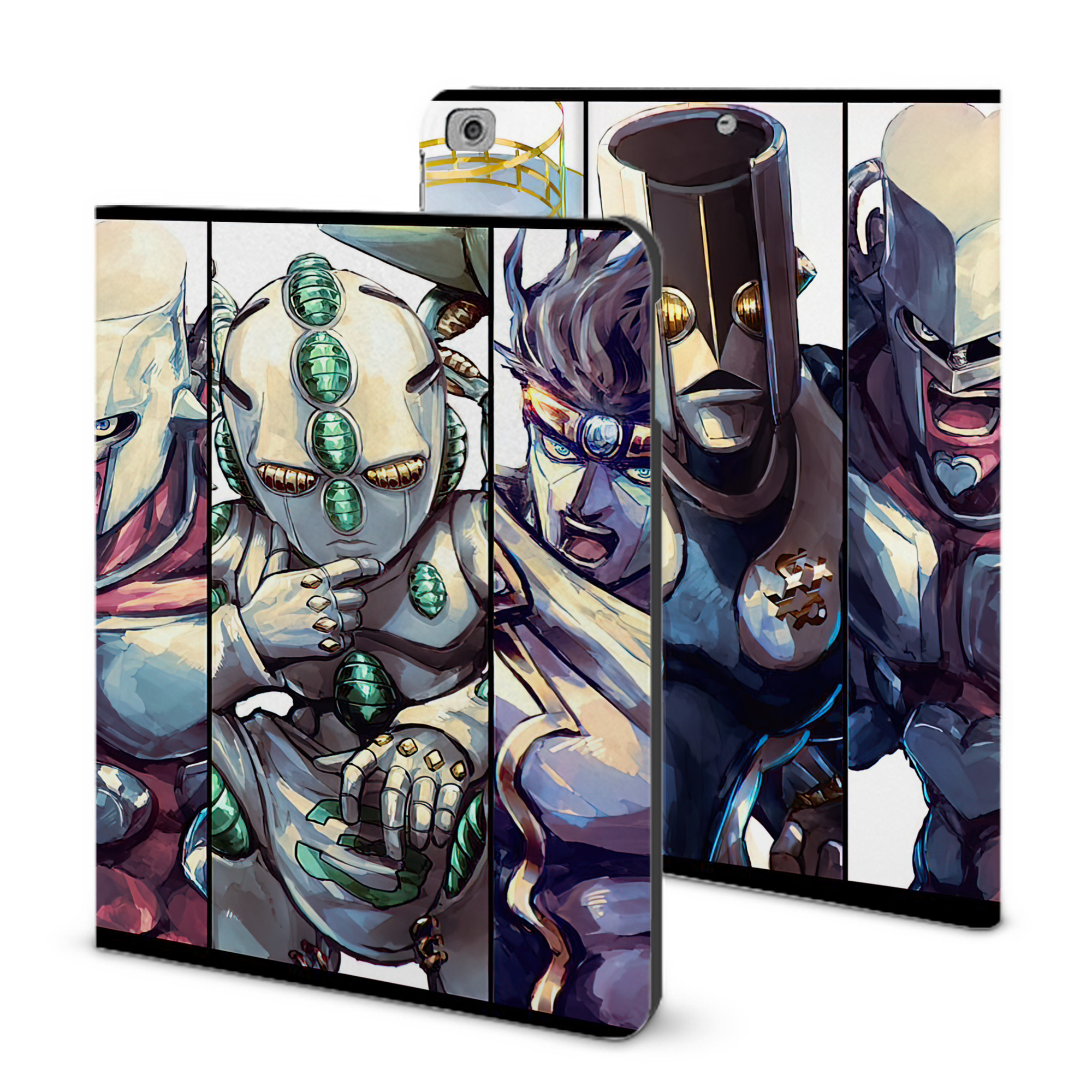 （画像用） ジョジョの奇妙な冒険 JoJo's Bizarre Adventure IPad ケース ブック型 PUレザー TPU 耐衝撃 軽量 薄型 ペン収納なし 全面保護 IPad 各モデル対応